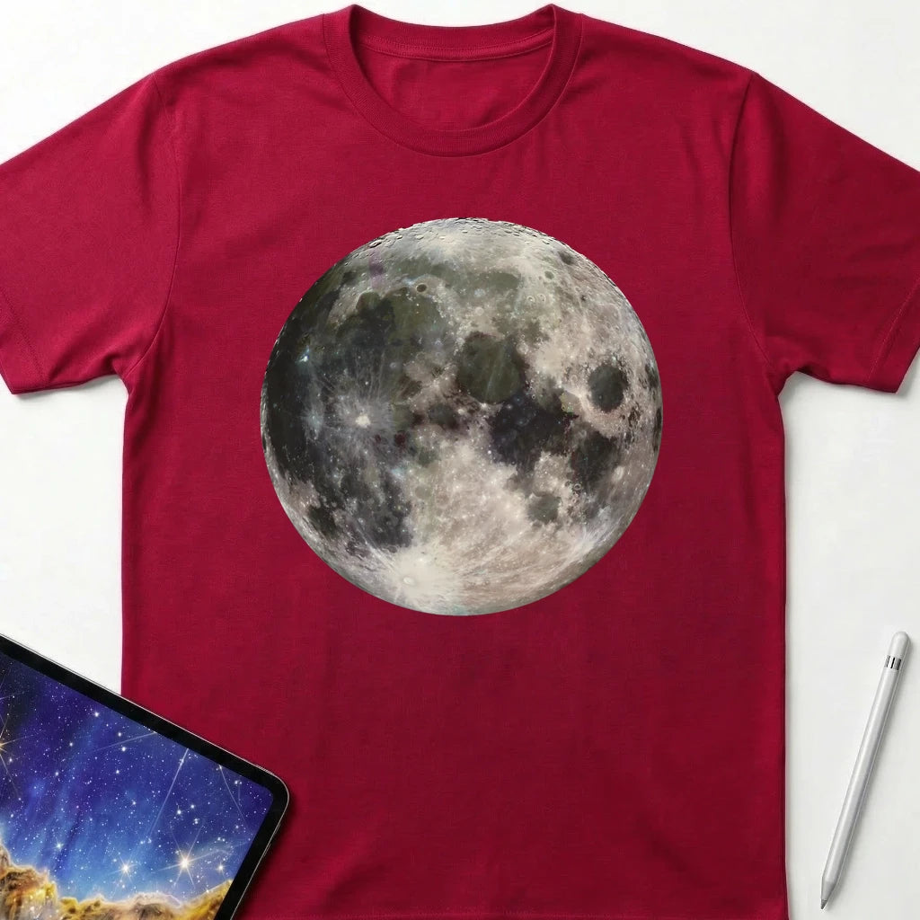 Detailed Moon T-Shirt Red
