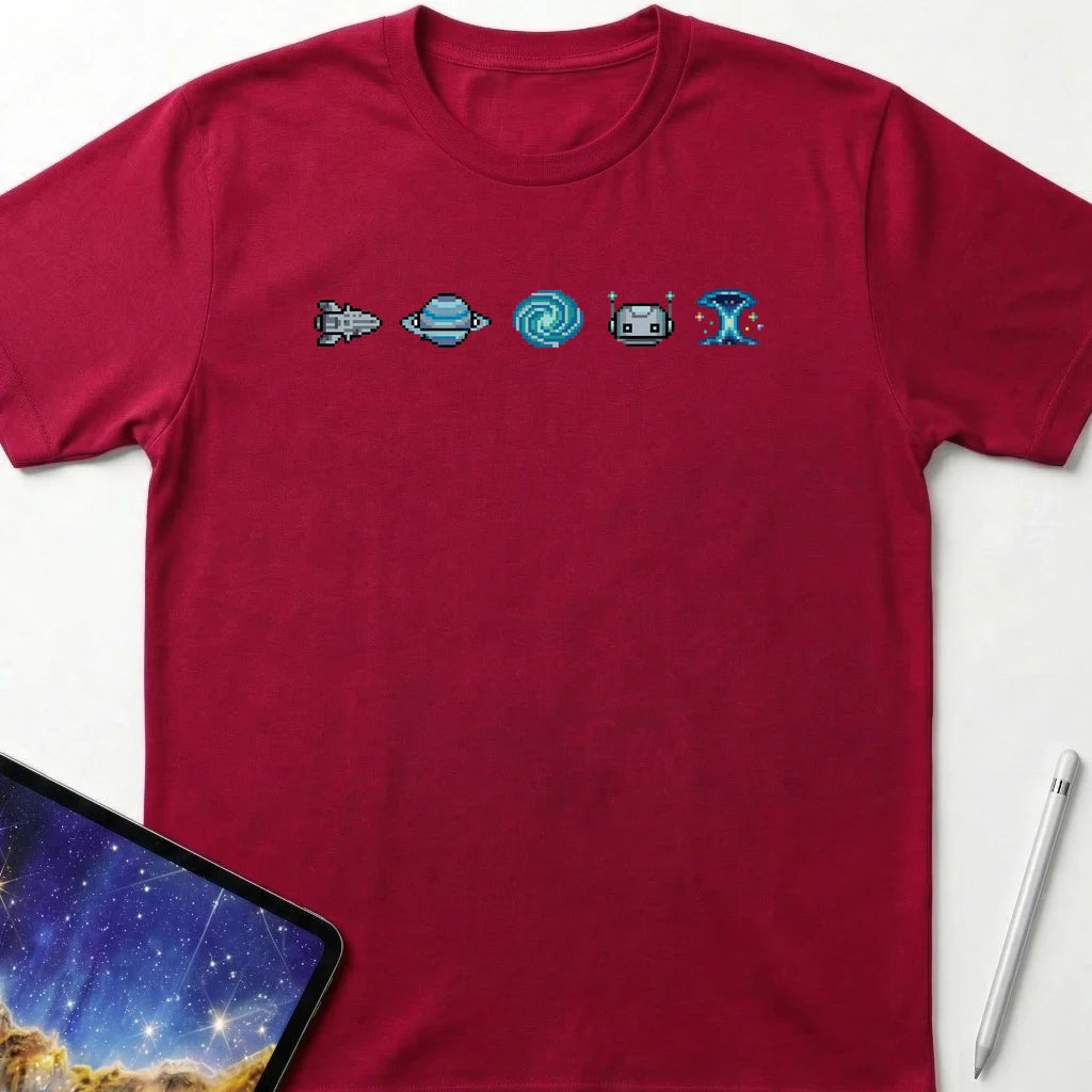 Pixel Space Powerup T-Shirt Red