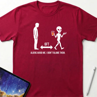 Aliens Avoid Me T-Shirt Red