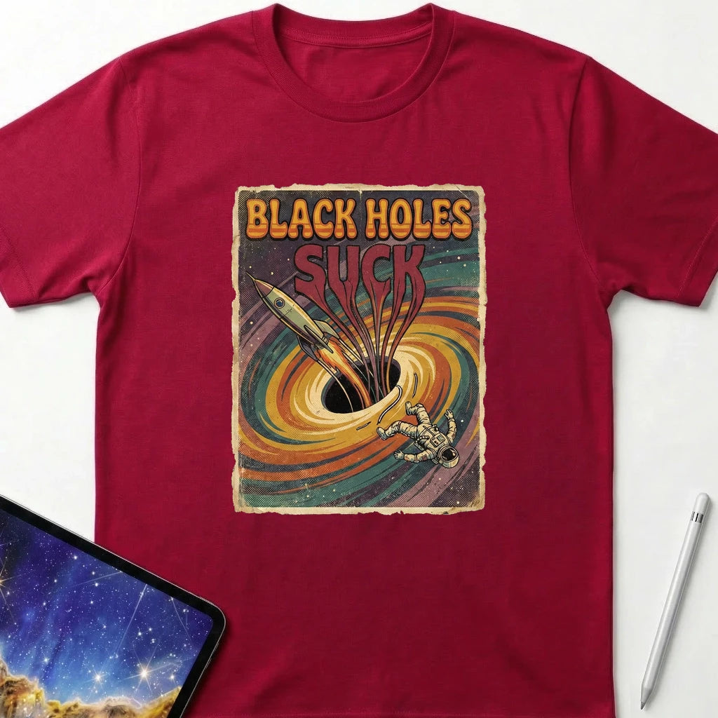 Black Holes Suck T-Shirt Red