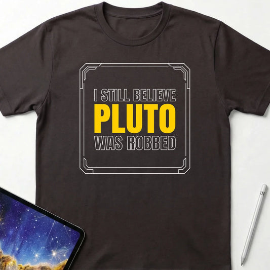 Pluto Was Robbed T-Shirt Dark Chocolate