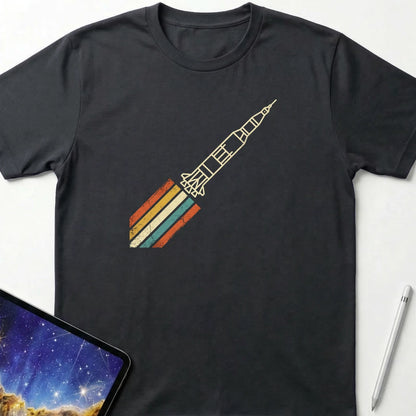 Retro Rocket Streak T-Shirt Black