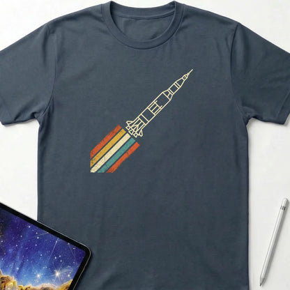 Retro Rocket Streak T-Shirt Dark Heather