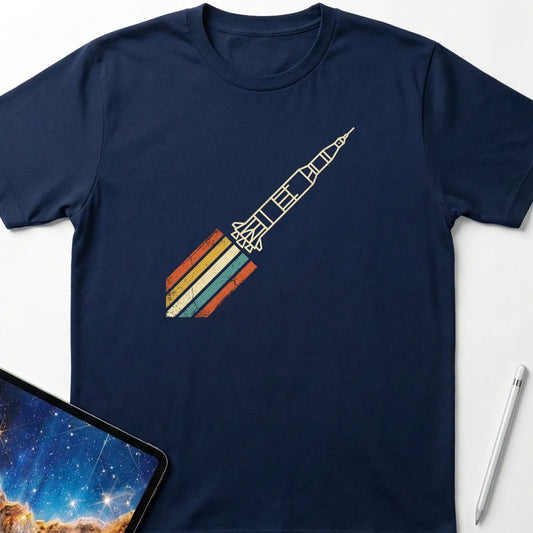 Retro Rocket Streak T-Shirt Navy